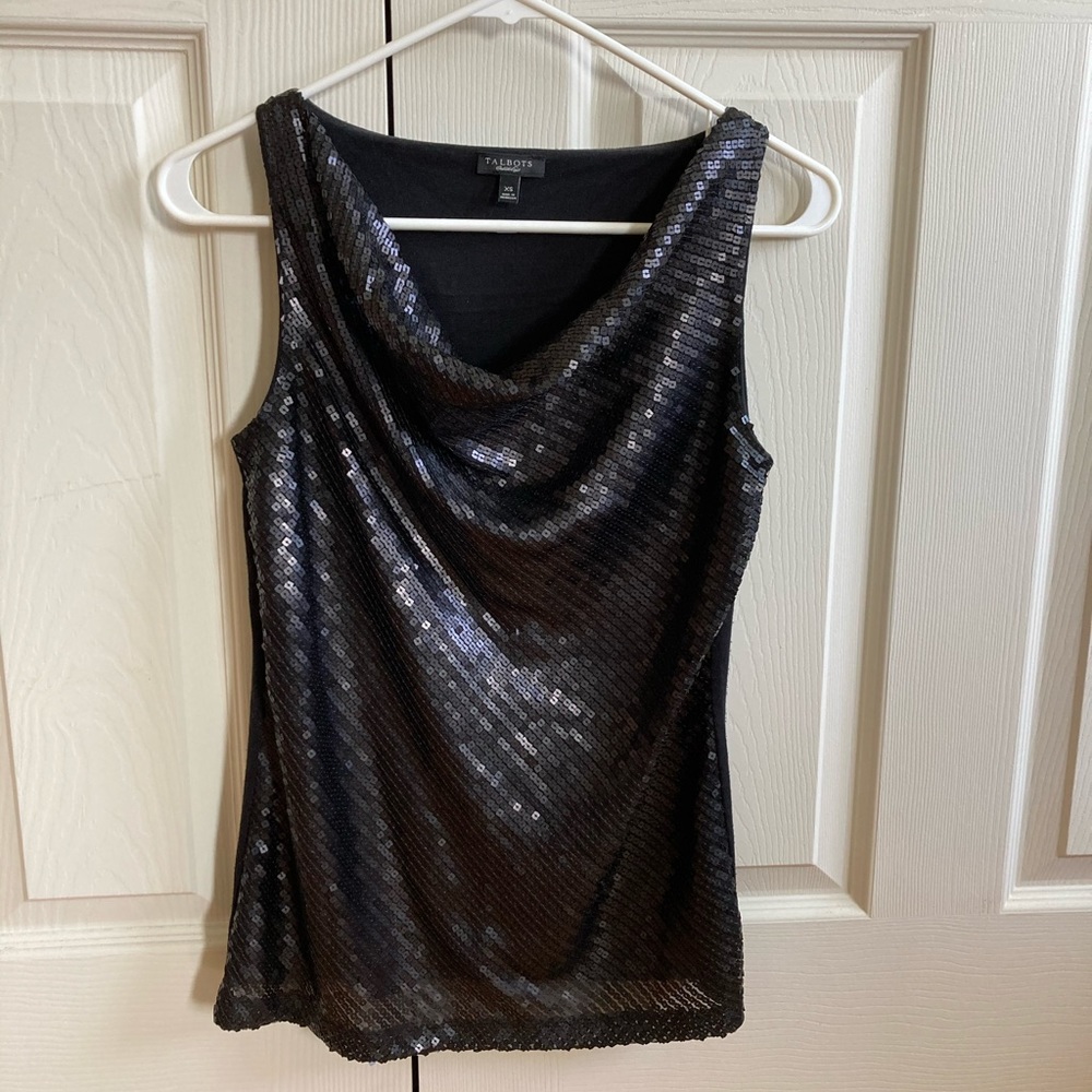 Talbots sequined sleeveless top ladies size xs